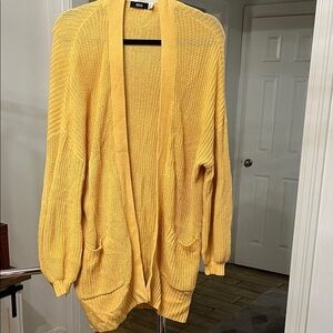 BDG Women's Mustard Open-Front Cardigan